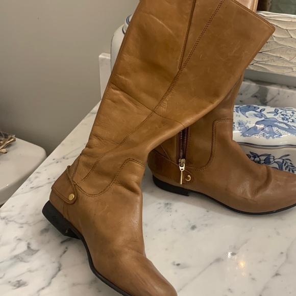 Clark’s full grain leather cognac tall boots 6.5 nice used condition - Picture 1 of 11